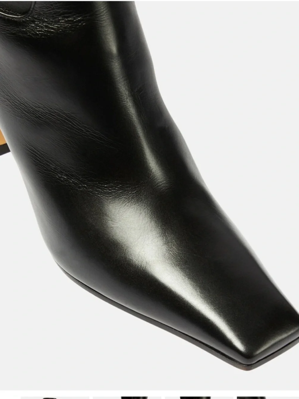 KHAITE Black Leather Marfa Over-The-Knee Square Toe Block Heel Boots